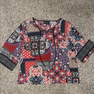 Bob Mackie Wearable Art Large Colorful Patterned Women's Top